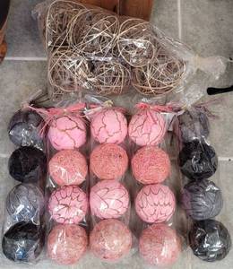 lot 52 image: LOT OF 6 UNOPENED PACKS OF DECORATIVE SPHERESBALLS AS SHOWN. (YOUR BID X 6)