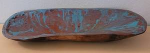 lot 57 image: RUSTIC STYLE CARVED WOOD BOWL AS SHOWN.