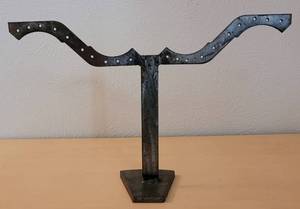 lot 58 image: CUSTOM MADE IRON EARRING HOLDER IN STYLE, COLOR, AND CONDITION SHOWN.
