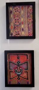 lot 73 image: LOT OF 2 FRAMED INDIAN SUNDARI EMBROIDERY NEEDLEWORKS AS SHOWN. (YOUR BID X 2)