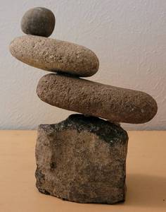 lot 86 image: SCULPTURE MADE WITH STONES IN STYLE, COLOR, AND CONDITION SHOWN.