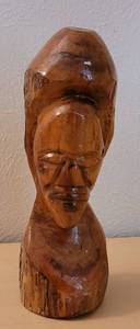 lot 95 image: CARVED WOOD FIGURE AS SHOWN. 10 HIGH