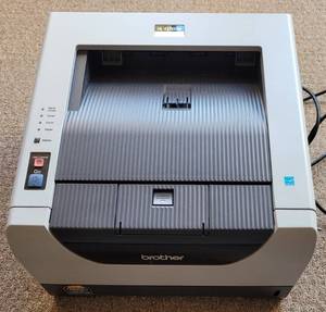 lot 124 image: BROTHER HL-5370DW WIRELESS PRINTER MODEL HL-53 WITH POWER CORD AS SHOWN.