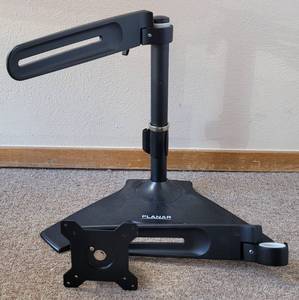 lot 125 image: MONITOR MOUNT STAND WITH BRACKETS AS SHOWN.