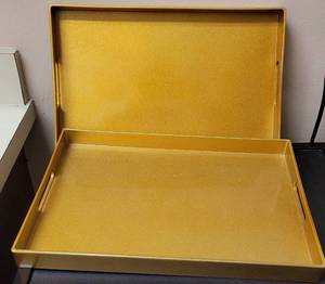 lot 141 image: LOT OF 2 PIER 1 IMPORTS SERVING TRAYS IN STYLE, COLOR, AND CONDITION SHOWN. (YOUR BID X 2)