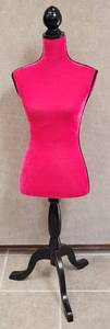 lot 176 image: FEMALE TORSO CLOTHING DISPLAY WITH WOOD TRIPOD STAND IN STYLE, COLOR, AND CONDITION SHOWN. 15 W x 16 D x 52 H