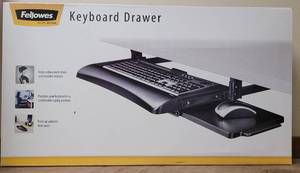 lot 201 image: FELLOWES KEYBOARD DRAWER IN UNOPENED BOX AS SHOWN.