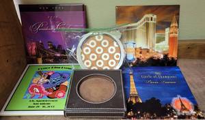 lot 203 image: LOT OF COASTERS IN VARIOUS STYLES AND SIZES AS SHOWN.