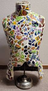 lot 225 image: TORSO DISPLAY WITH STAND IN STYLE, COLOR, AND CONDITION SHOWN. NEEDS WORK OR REPAIR.