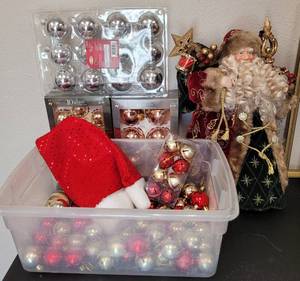 lot 236 image: CHRISTMAS ORNAMENTS AND MORE AS SHOWN.