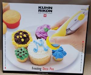 lot 244 image: KUHN RIKON FROSTING DECO PEN WITH ACCESSORIES IN BOX AS SHOWN.
