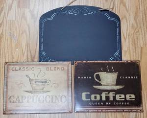 lot 278 image: LOT OF 3 WALL HANGING DECOR IN STYLES, COLORS, AND CONDITION SHOWN.