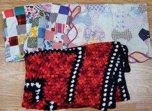 lot 285 image: QUILTED STYLE THROW BLANKETS AND MORE AS SHOWN.