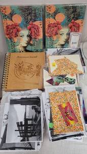 lot 290 image: LOT OF JOURNALS AND CUSTOM MADE CARDS AS SHOWN.