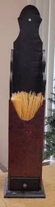 lot 294 image: TALL WOODEN PASTA HOLDER WITH DRAWER IN STYLE, COLOR, AND CONDITION SHOWN.