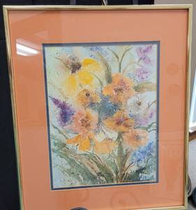lot 325 image: FRAMED WATERCOLOR IN STYLE, COLOR, AND CONDITION SHOWN.