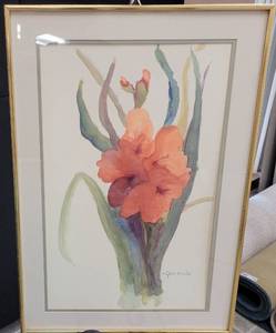 lot 329 image: FRAMED WATERCOLOR IN STYLE, COLOR, AND CONDITION SHOWN.