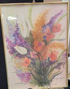 lot 331 image: FRAMED WATERCOLOR IN STYLE, COLOR, AND CONDITION SHOWN.