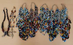 lot 339 image: LOT OF ASSORTED NECKLACES IN STYLES, COLORS, AND CONDITION SHOWN.