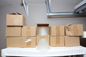 lot 9 image: 12 lampshades in original packaging 6 inch diameter