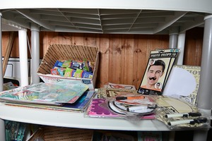 lot 17 image: Assorted supplies, photo props, & marker boards