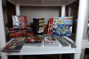 lot 19 image: Assorted school supplies, stickers, & pencil holders