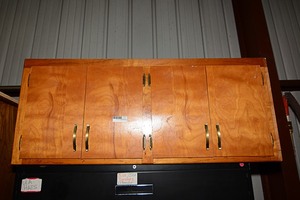 lot 227 image: Stained wood cabinet with 4 doors