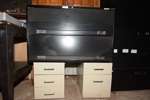 lot 229 image: 3 metal office cabinets with drawers
