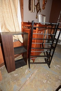 lot 40 image: Multi-level tv stand and multi-purpose storage rack