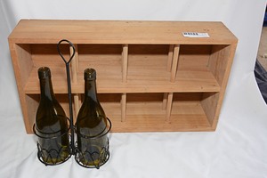 lot 190 image: Vintage decorative wine bottles & cabinet