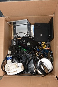 lot 68 image: Audiovox & RCA DVD players with assortment of power cords