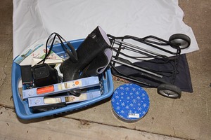 lot 193 image: Luggage Dolly, and Assorted House Hold Items