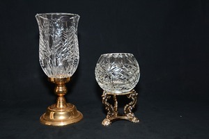 lot 129 image: Gorham and Other Brand Lead Crystal Candle Holders