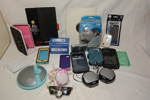 lot 100 image: Portable Speakers, Headphones, Phone Cases, and Tablet Cases