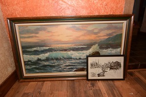lot 159 image: Malibu Sunset painting & additional painting