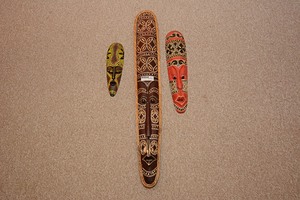 lot 165 image: 3 Jamaican decorative masks