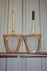 lot 446 image: Two Mid Century Spalding and Dunlap Tennis Rackets