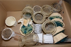 lot 461 image: Wedding Decorations- Wicker Baskets with moss in the middle