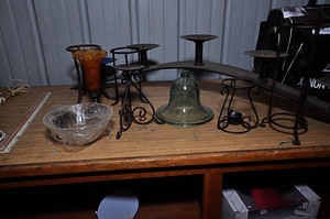 lot 277 image: Assortment of candle holders & light coverings
