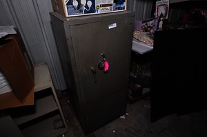 lot 268 image: Sargent & Greenleaf safe with key approximately 22 x 48 (combination not known)