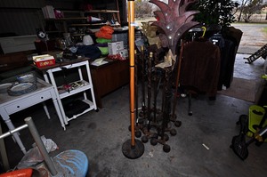 lot 315 image: Assortment of vintage lamps with cannon balls as bases