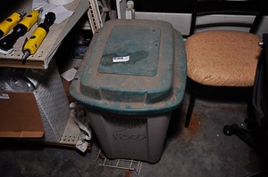 lot 341 image: Assorted foam sunvisors in Tamor container