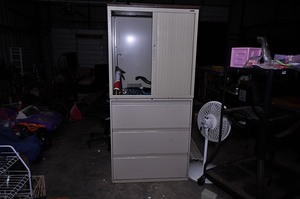 lot 345 image: 2 metal storage cabinets with contents included