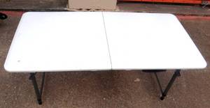 lot 65 image: LIFETIME 3 LEVEL ADJUSTABLE FOLD UP TABLE