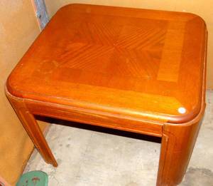 lot 72 image: WOODEN END TABLE