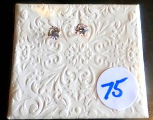 lot 75 image: 10K YELLOW GOLD 4X4 SQ QZ STUD EARRINGS