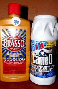 lot 86 image: BRASSO METAL POLISH AND CAMEO STAINLESS STEEL CLEANER
