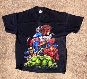 lot 161 image: MARVEL T SHIRT FEATURING SOME OF YOUR FAVORITE SUPERHEROES - SIZE XL