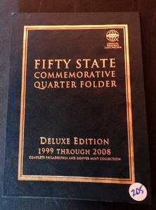 lot 205 image: OFFICIAL WHITMAN FIFTY COMMEMORATIVE STATE QUARTERS HOLDER - UNUSED