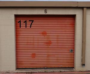 lot 117 image: UNIT F006 - 10 x 20 LOCKER (UNPAID FORECLOSURE) - LARGE TV, MINI FRIDGES, GAS GRILL, OFFICE DESKS, & MORE